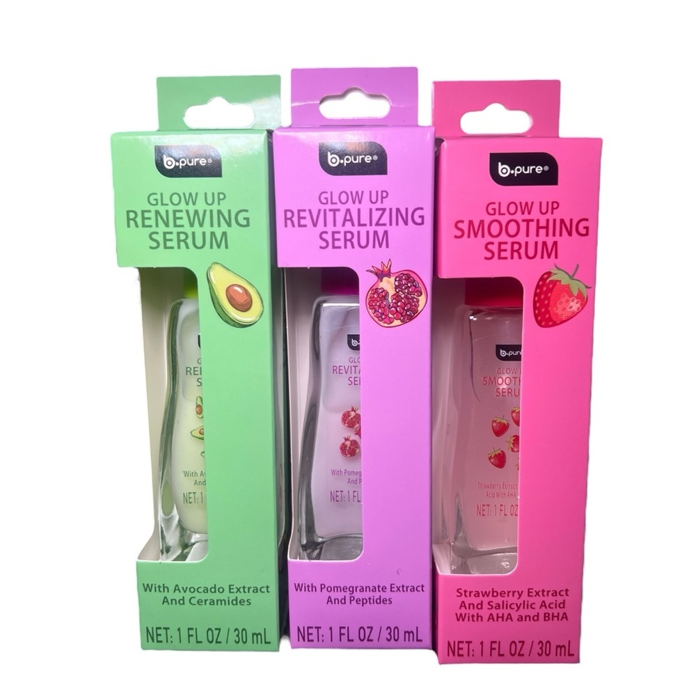 b-pure. Glow Up Serum Set - Renewing/Revitalizing/Smoothing 1 oz